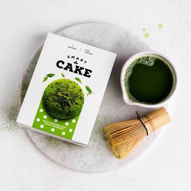 Матча көк чайы жана имбир менен Smart Cake кекстери
